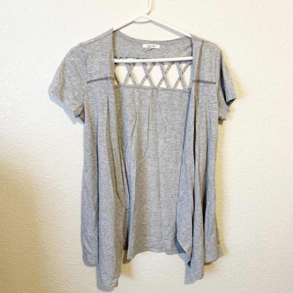 Maurices Cap Sleeve Gray Cardigan